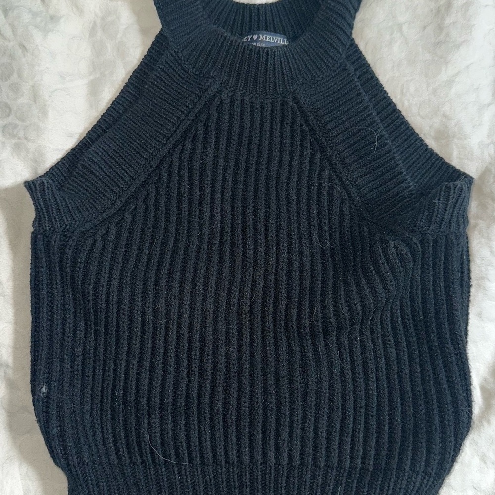 Brandy Melville Black Sleeveless Knit Top
